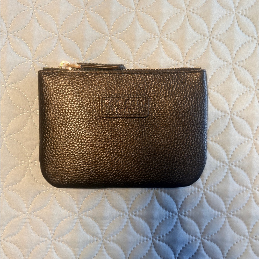 Pom Pom London Black Leather Coin Purse